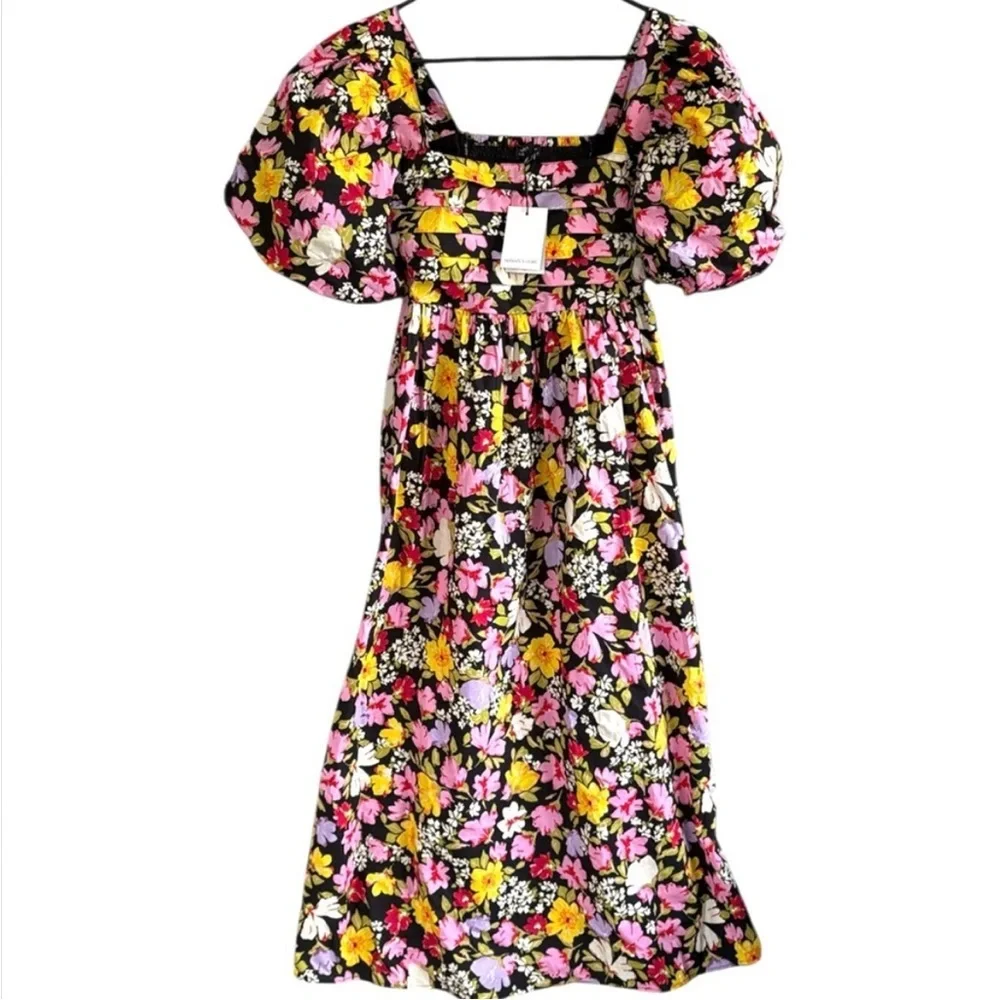 NWT Nobody's Child Nova Puff Sleeve
Black Floral Midi Dress Size 6 - Picture 4 of 15